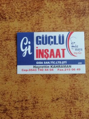 Güçlü İnşaat Gıda San. Tic. Ltd. Şti. Özmaya Bölge Bayii
